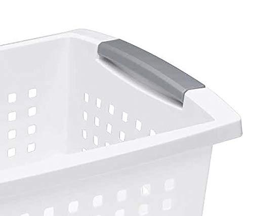 sterilite-large-plastic-stackable-storage-organization-basket-white-10-pack image 8