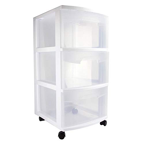 sterilite-home-3-drawer-wide-wheeled-plastic-storage-container-white-29308002 image 7