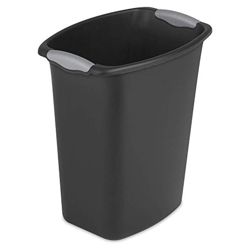sterilite-3-gallon-open-plastic-wastebasket-trash-can-black-6-pack-model-1035900 image 2