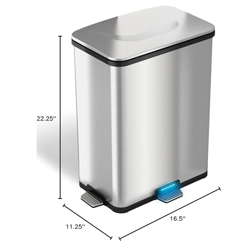 itouchless-autostep-13-gallon-stainless-steel-automatic-step-trash-can-with-odor image 6