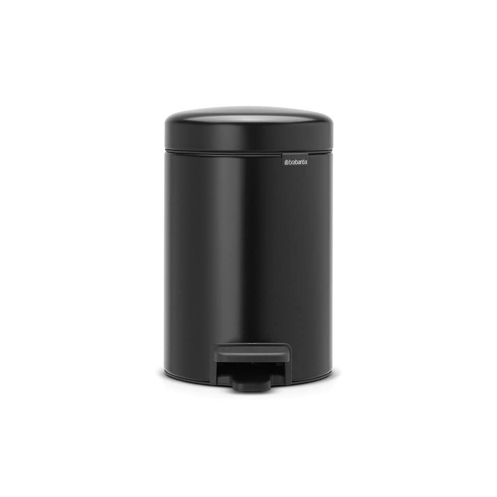 brabantia-new-icon-step-trash-can-0-8-gallon-matt-black-soft-closing-removable-b image 1