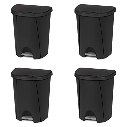sterilite-6-6-gallon-stepon-wastebasket-with-lid-black-4-pack image 7