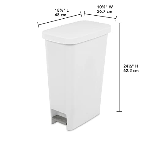sterilite-11-gallon-slim-step-on-wastebasket-with-lid-hands-free-space-saving-tr image 6