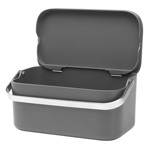 brabantia-food-waste-caddy-0-48-gal-dark-gray-kitchen-compost-bin-with-stay-open image 8