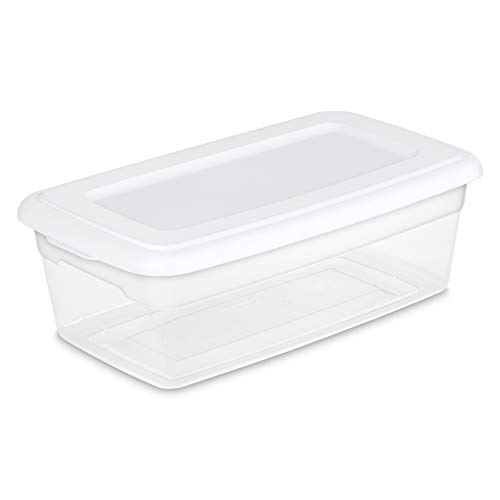 sterilite-6-quart-clear-storage-totes-with-white-lids-stackable-small-bins-36-pa image 3