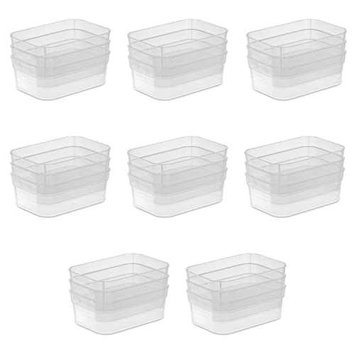 sterilite-medium-storage-trays-3-pack-clear-modular-drawer-organizers-for-kitche image 7
