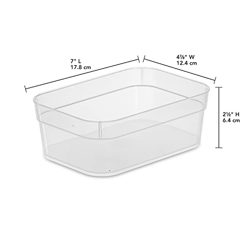sterilite-medium-storage-trays-3-pack-clear-modular-drawer-organizers-for-kitche image 8