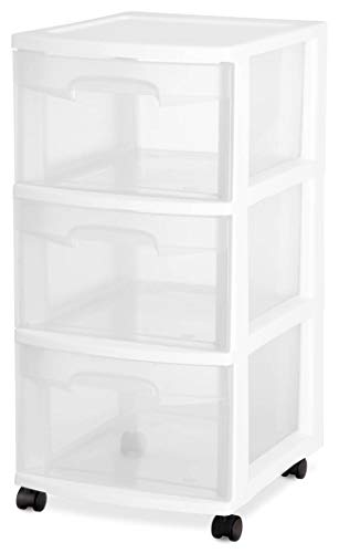 sterilite-home-3-drawer-wide-wheeled-plastic-storage-container-white-29308002 image 8