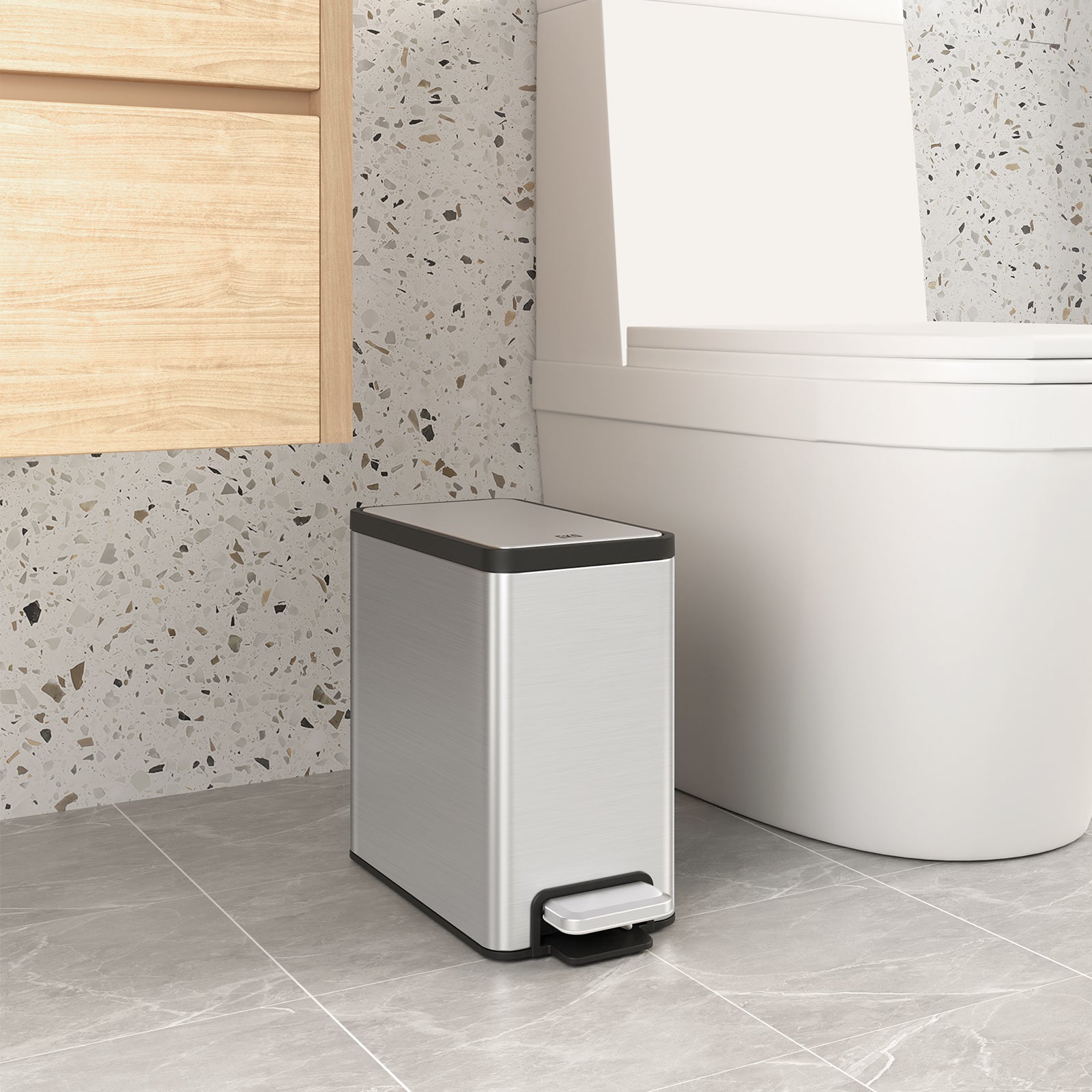 eko-ecocasa-ii-slim-step-trash-can-2-pack-6l-1-6-gal-each-with-fingerprint-resis image 6