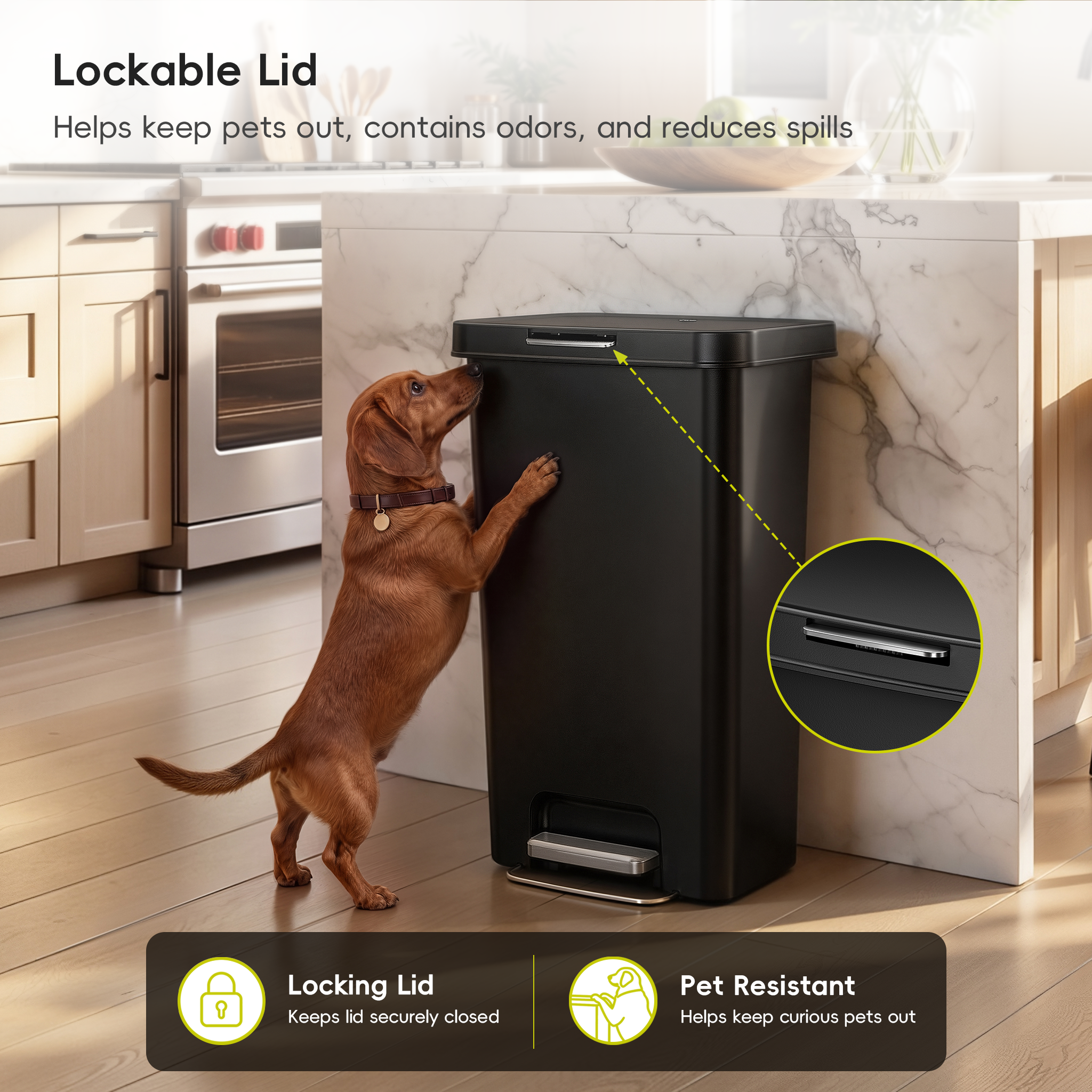 eko-45l-12-gal-pet-lock-kitchen-trash-can-with-lid image 3