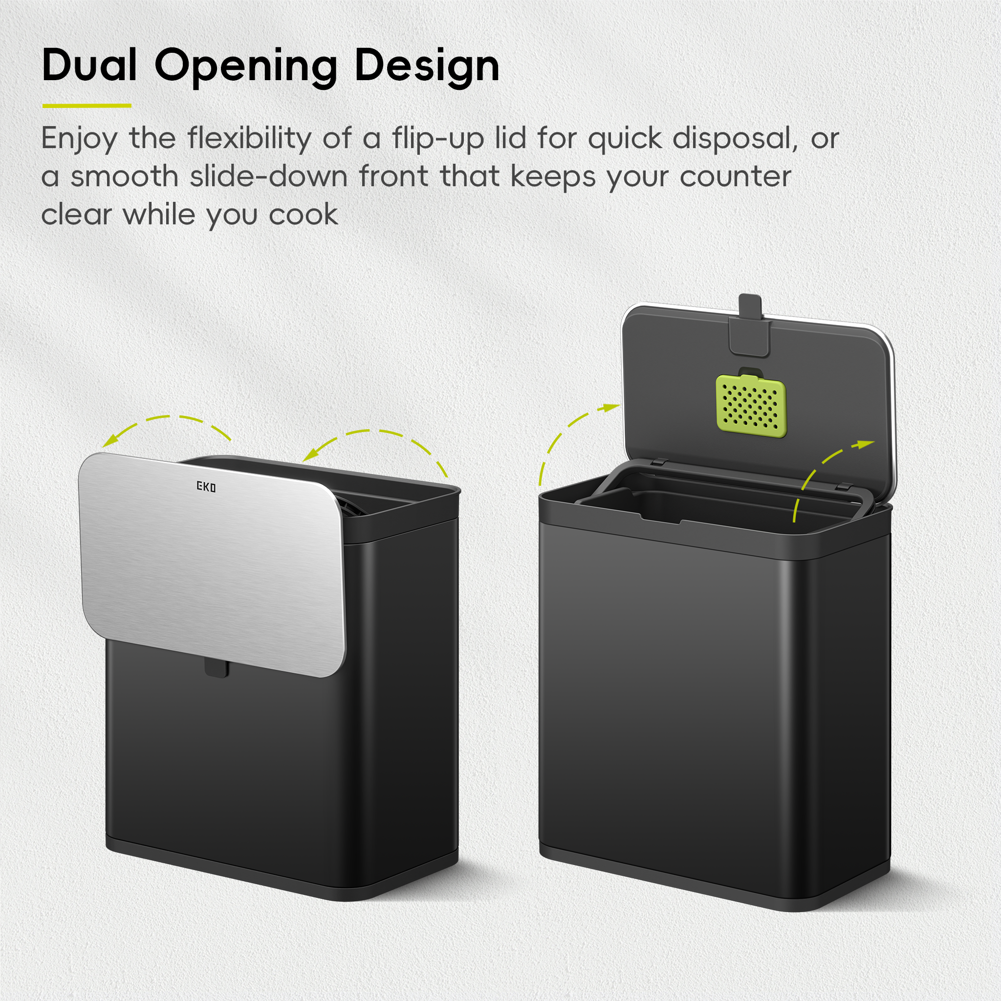 eko-deluxe-puro-7l-1-85-gal-compost-bin-with-liner-matte-black image 3