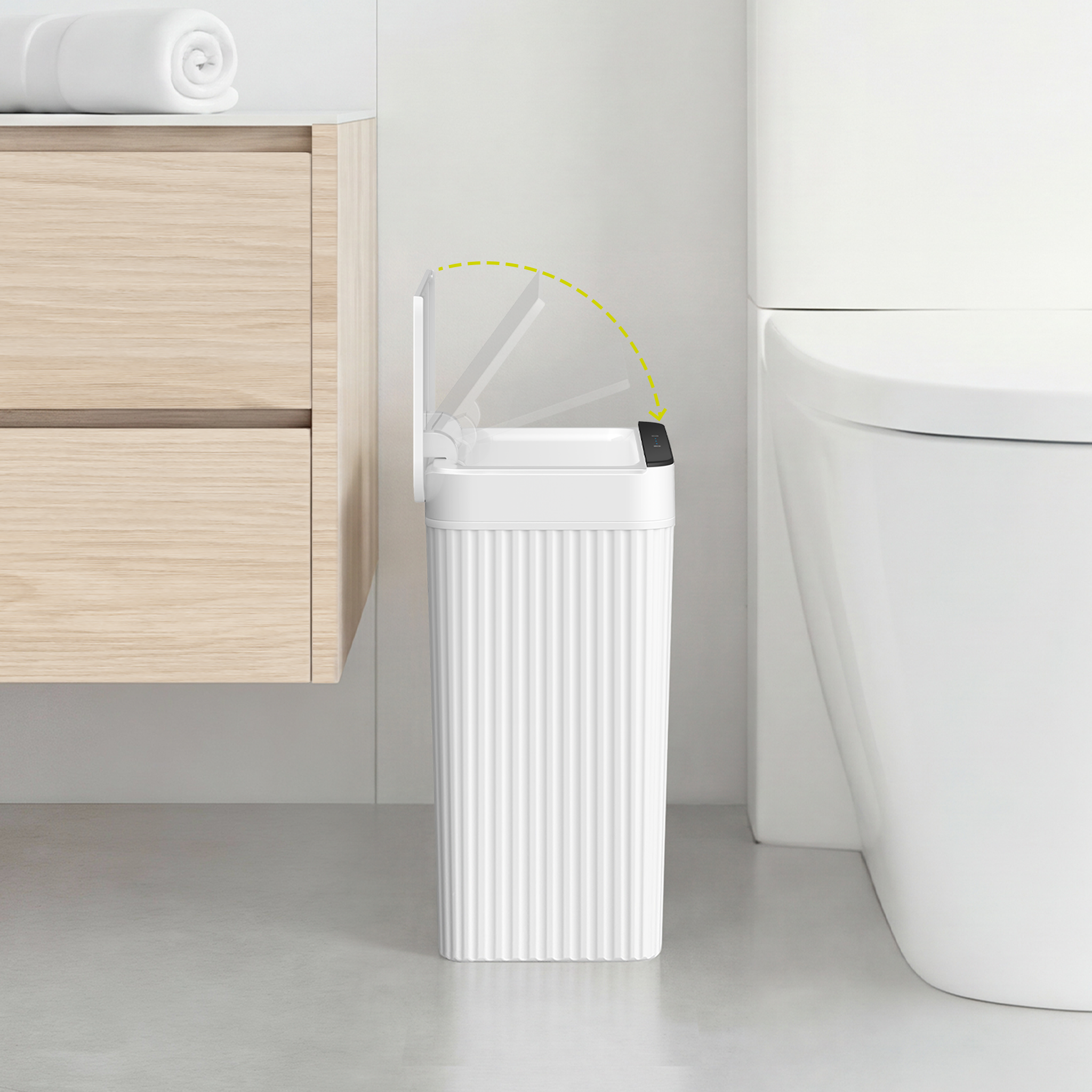 eko-brio-10l-2-6-gallon-motion-sensor-trash-can-white-compact-design image 4