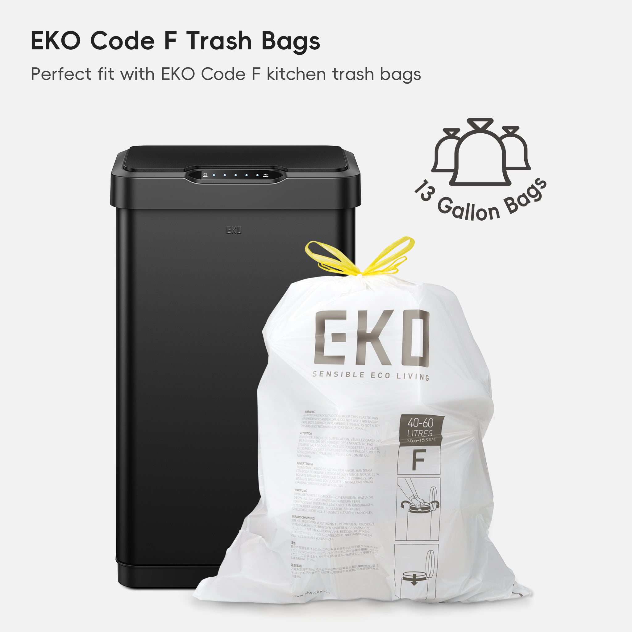 eko-mirage-t-50-liter-13-gallon-stainless-steel-motion-sensor-trash-can-matte-bl image 8