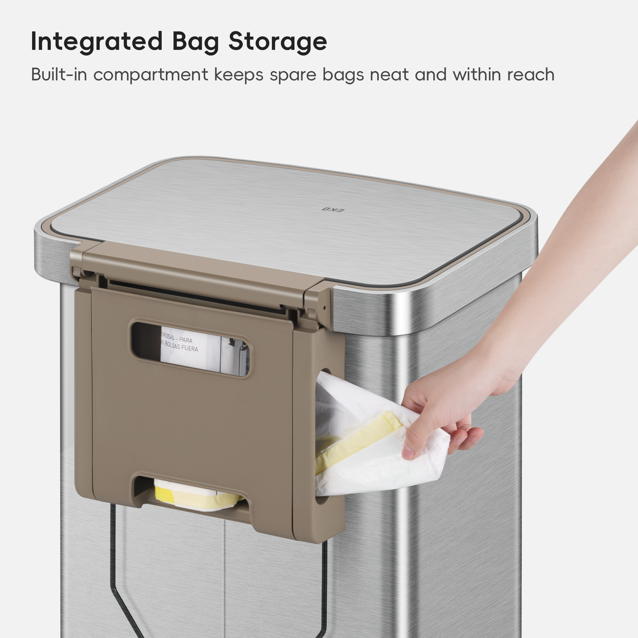 eko-hudson-50-liter-13-gallon-step-can-with-bag-compartment-matte-stainless-stee image 3