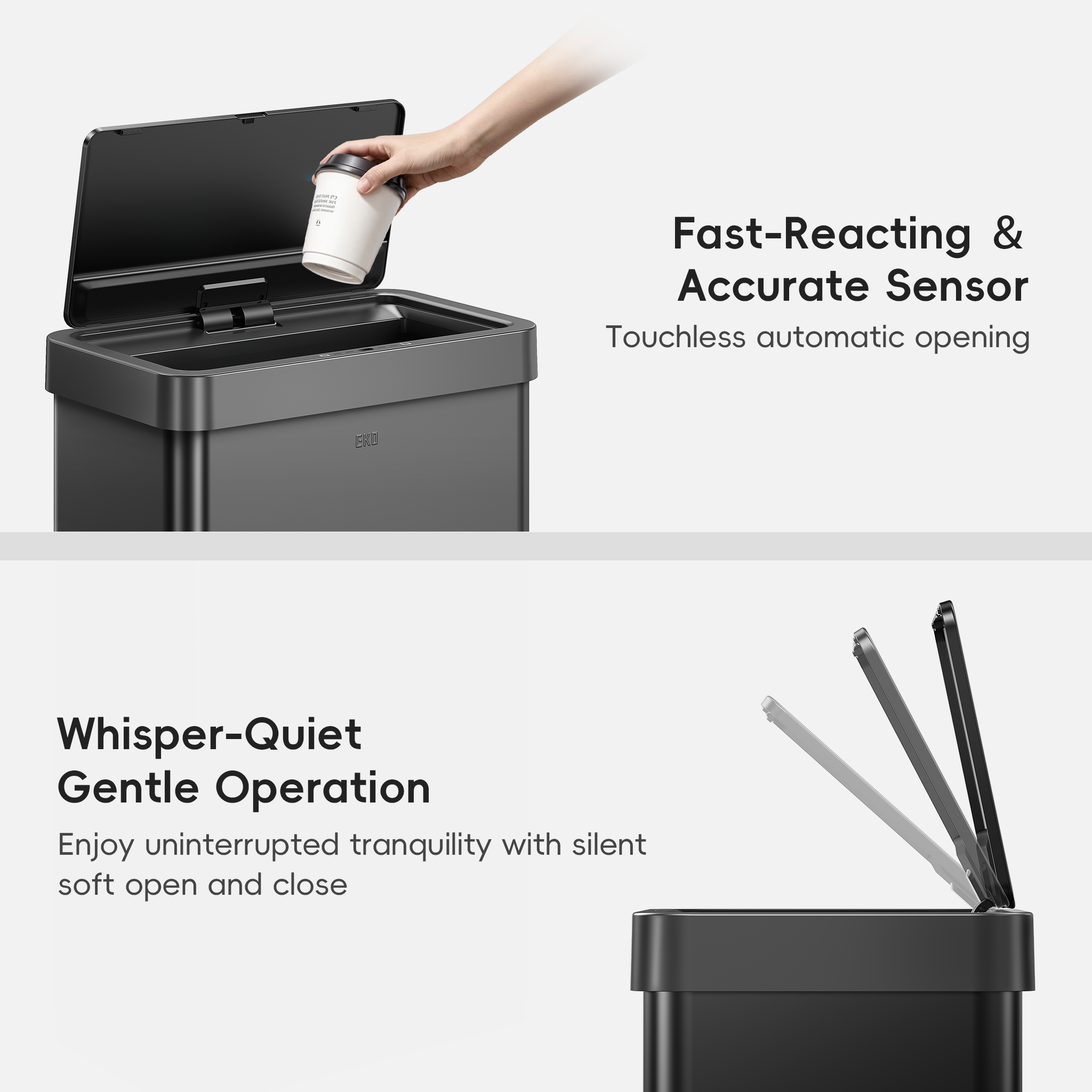 eko-mirage-x-80-liter-21-1-gallon-motion-sensor-trash-can-matte-black-anti-finge image 3