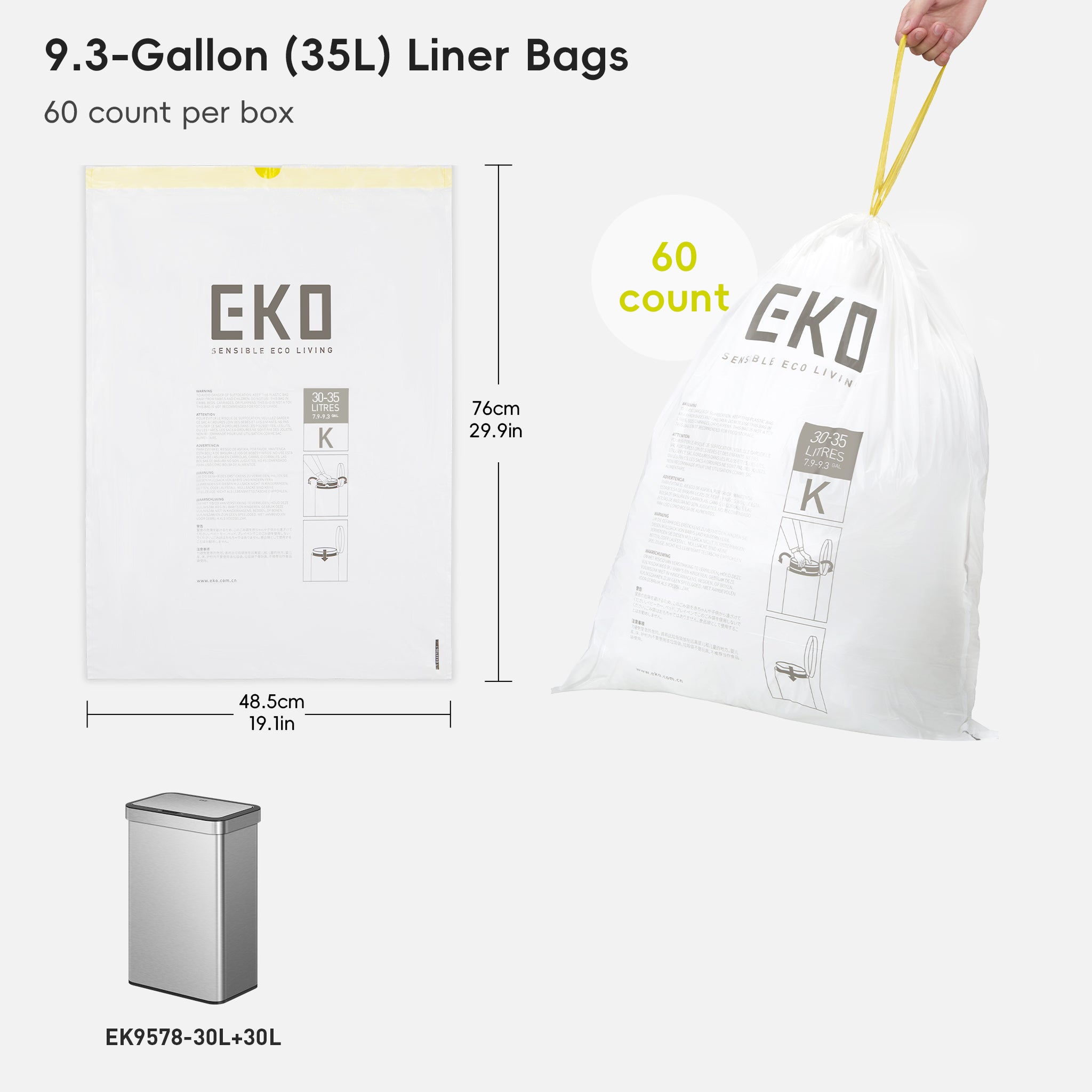 eko-code-k-9-3-gallon-easy-dispense-roll-trash-bags-440-count-1-mil-durable-draw image 5