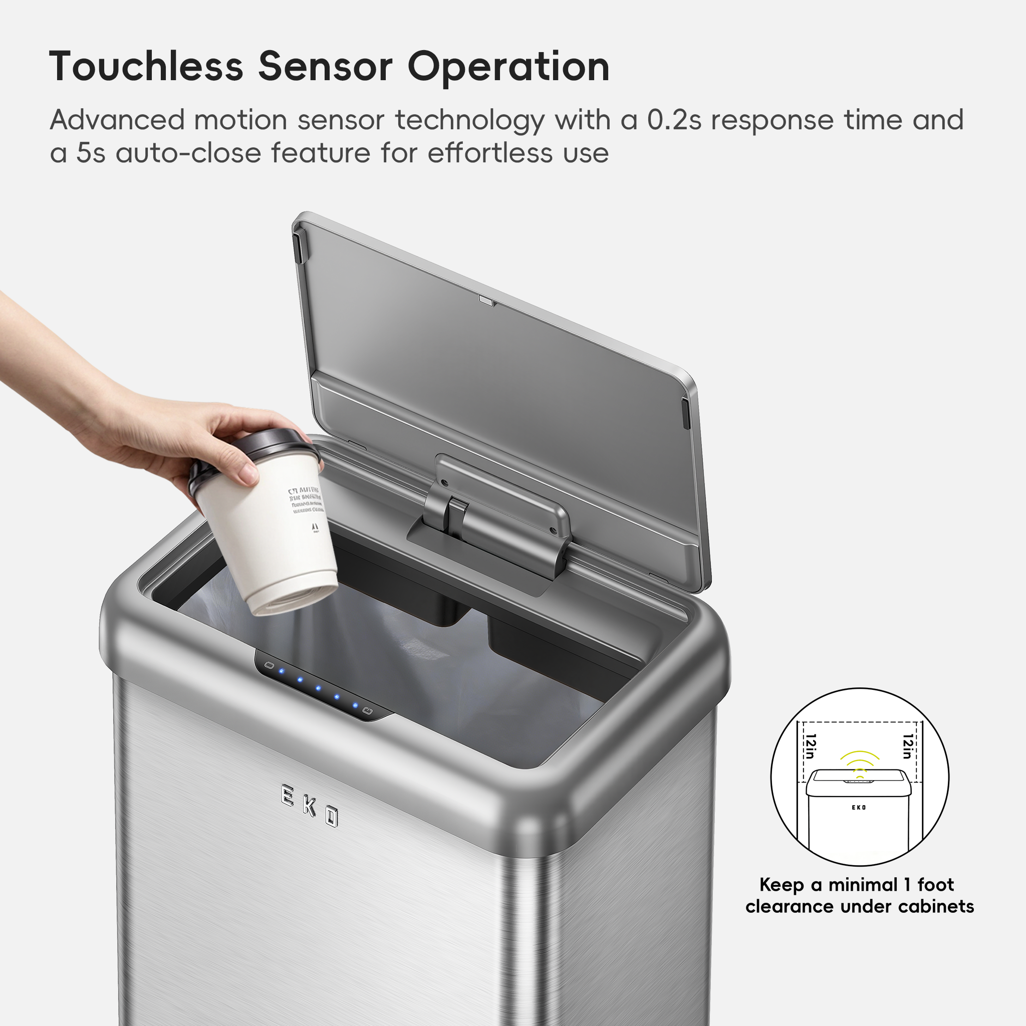 eko-vintage-dual-compartment-32l-18l-stainless-steel-motion-sensor-trash-can image 4