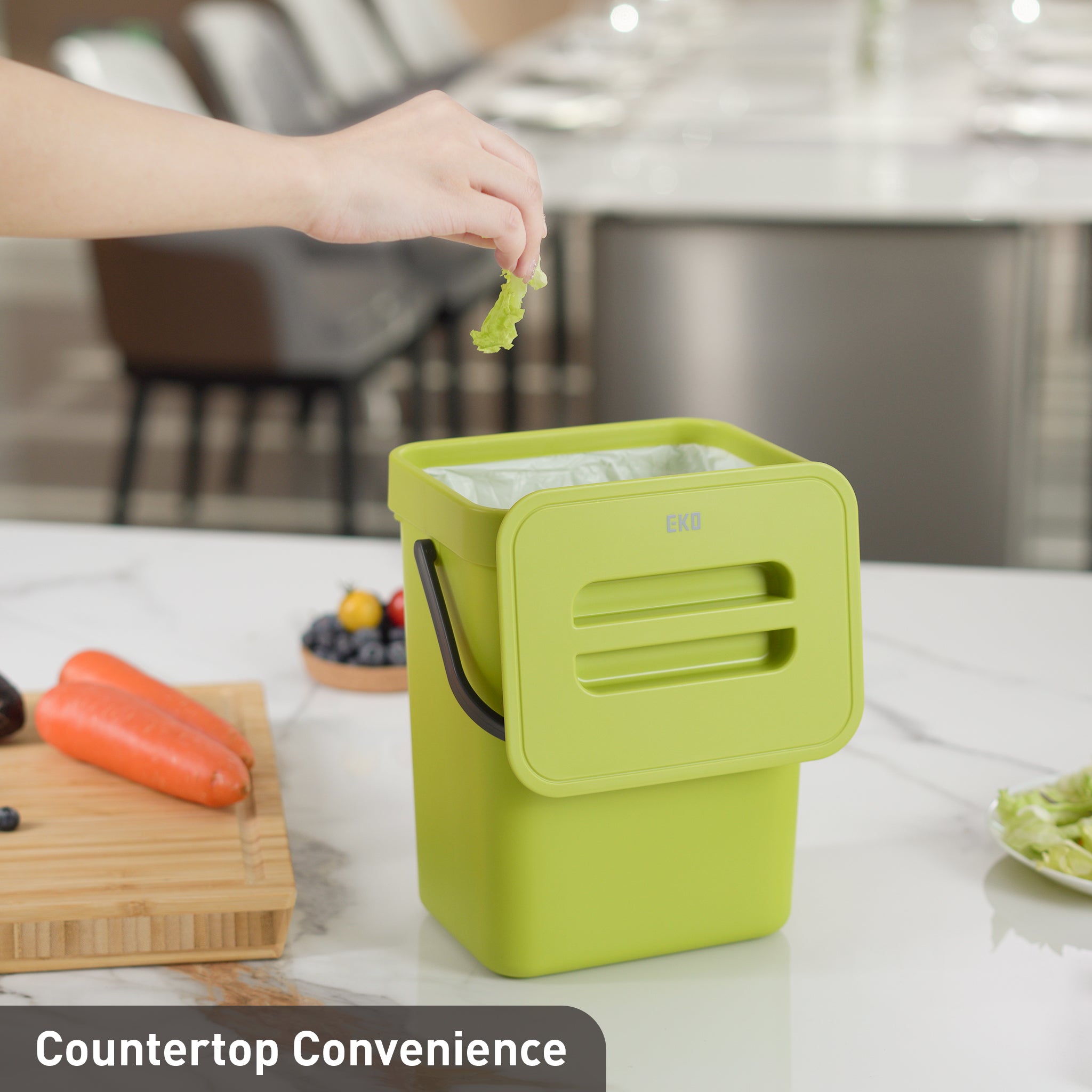 eko-puro-compost-bin-with-lid-lime-5l-1-32-gallon image 4