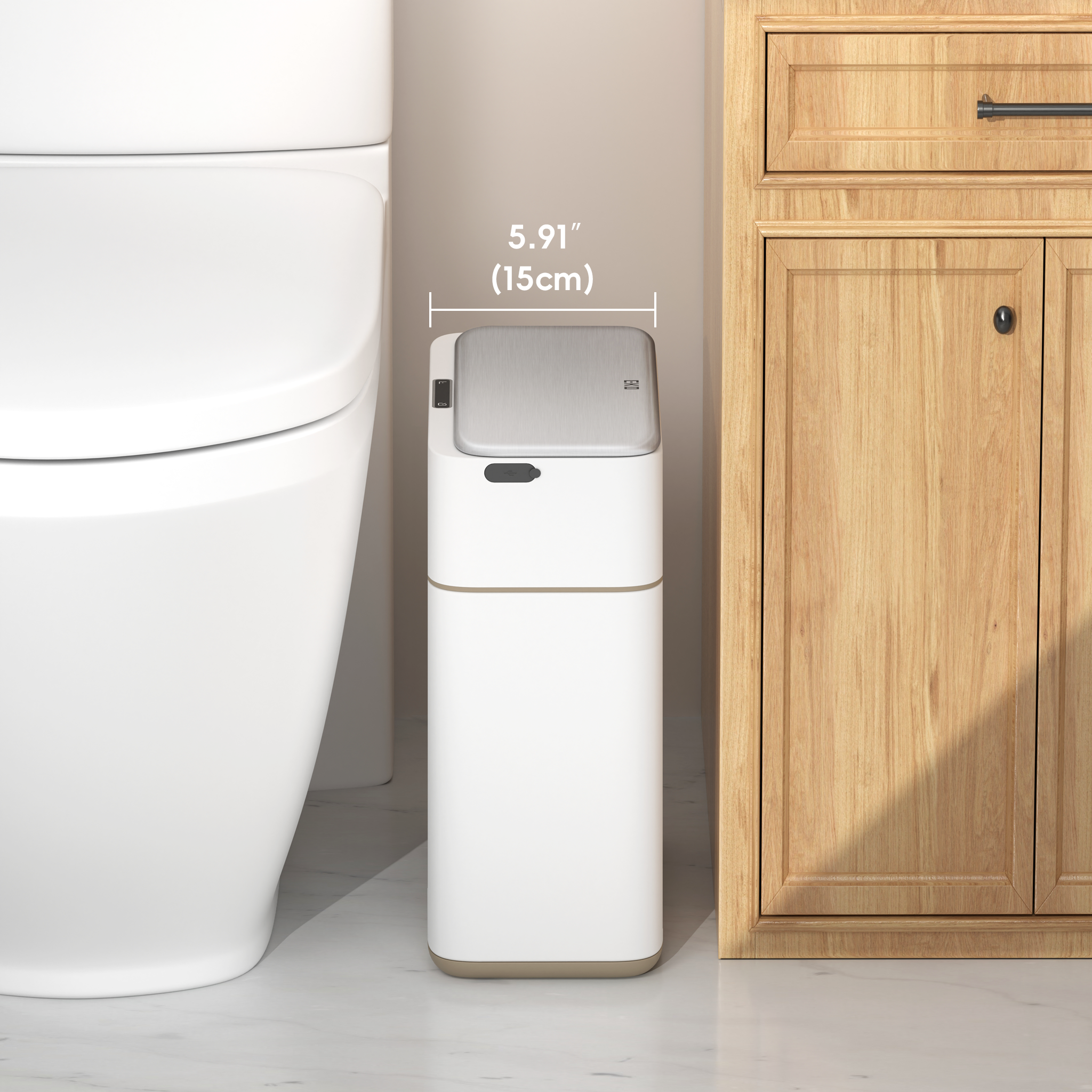 eko-bono-sensor-trash-can-8l-2-1-gallon-automatic-motion-sensor-rechargeable-whi image 3