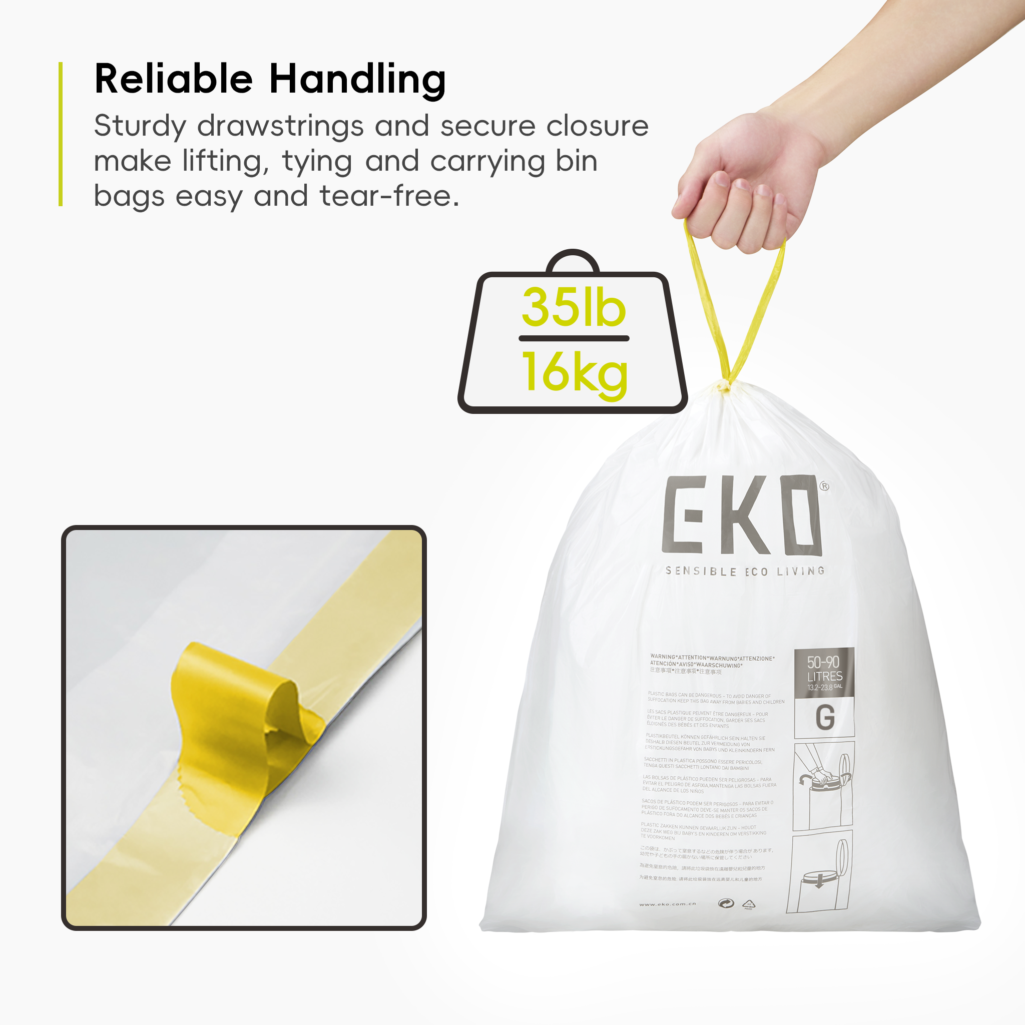 eko-code-g-21-gallon-80l-trash-bags-60-count-lemon-scent-easy-dispense image 8