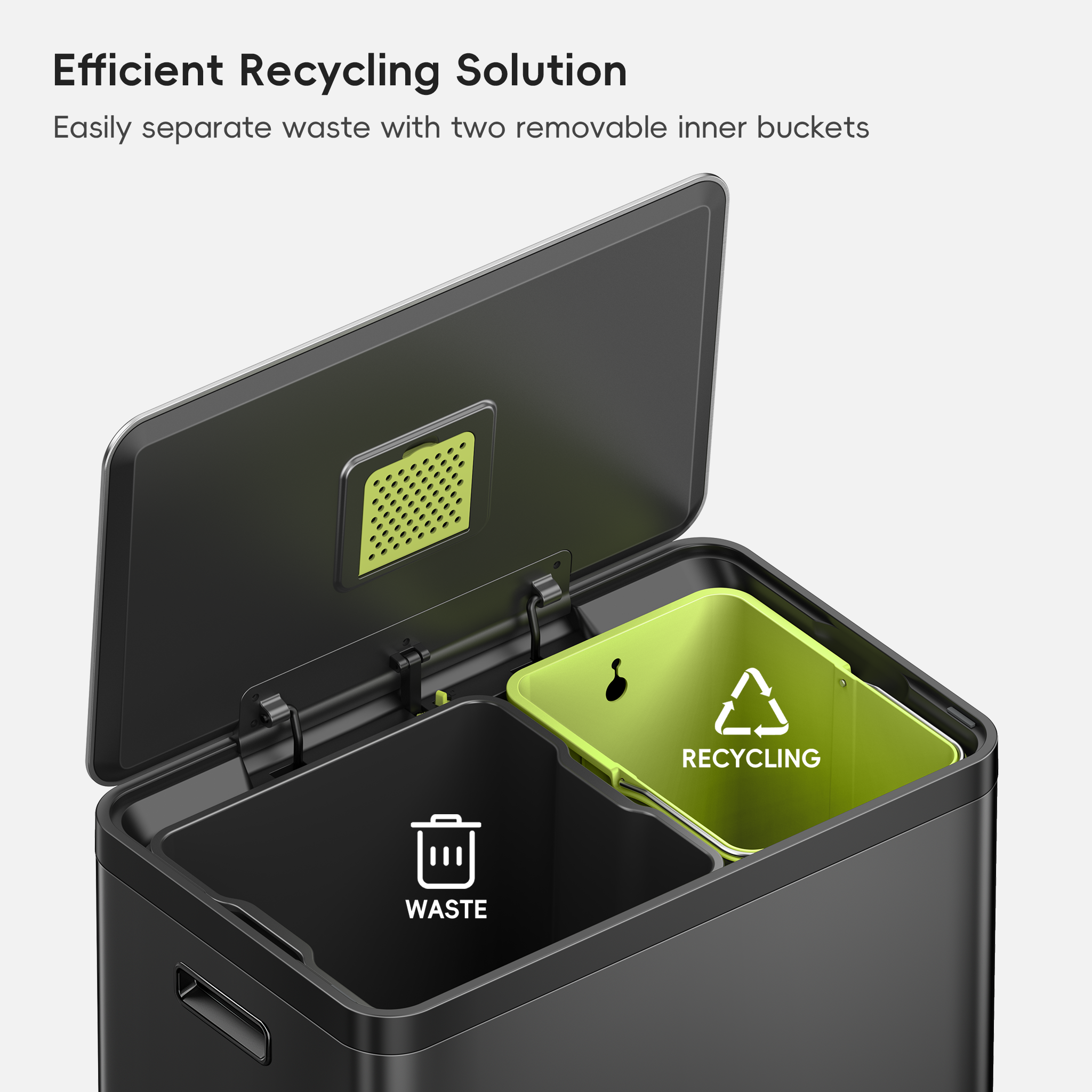 eko-ecocasa-ii-step-recycling-can-dual-compartment-36l-24l-matte-black image 3