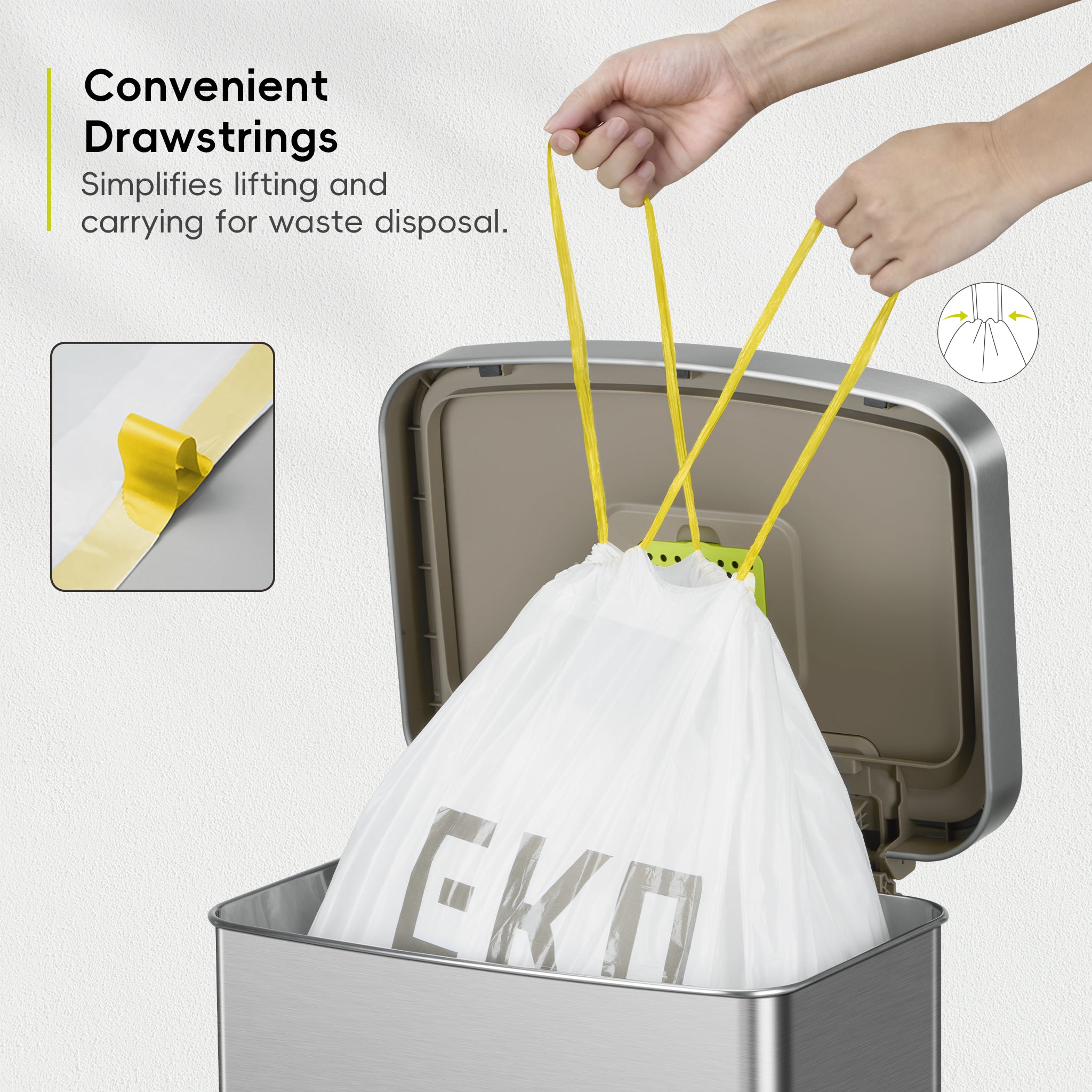 eko-code-g-21-gallon-80l-easy-dispense-roll-trash-bags-60-count-ultra-strong-dra image 3