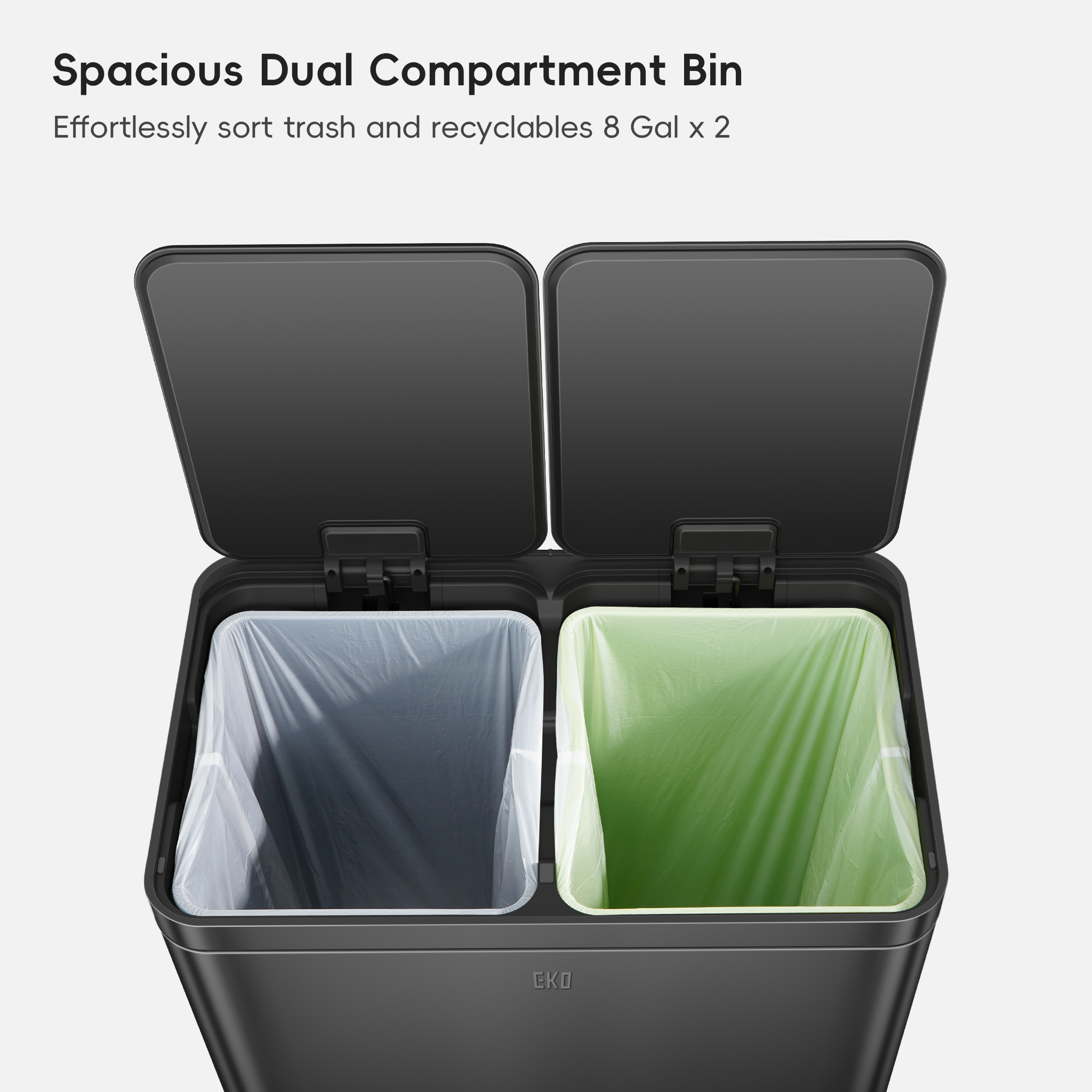 eko-edison-8-8-gallon-dual-kitchen-trash-can-with-removable-inner-liners-matte-b image 8