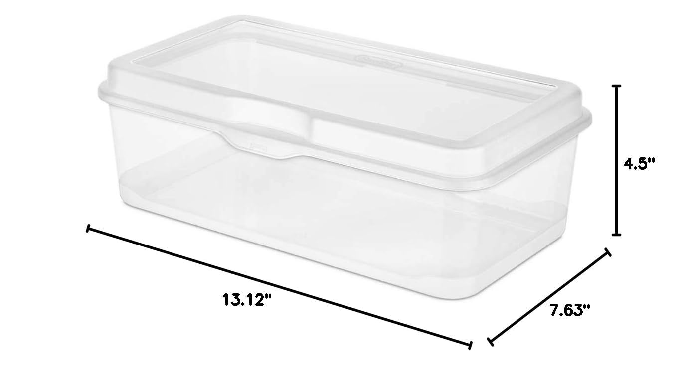 sterilite-6-pack-rectangular-large-12-pack-square-small-fliptop-clear-plastic-st image 4
