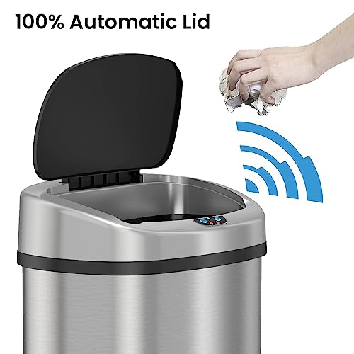 itouchless-sensorcan-13-gallon-touchless-kitchen-trash-can-stainless-steel-oval- image 8