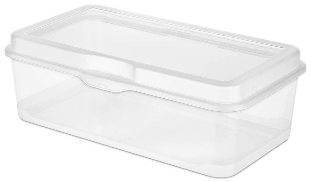 sterilite-6-pack-rectangular-large-12-pack-square-small-fliptop-clear-plastic-st image 2