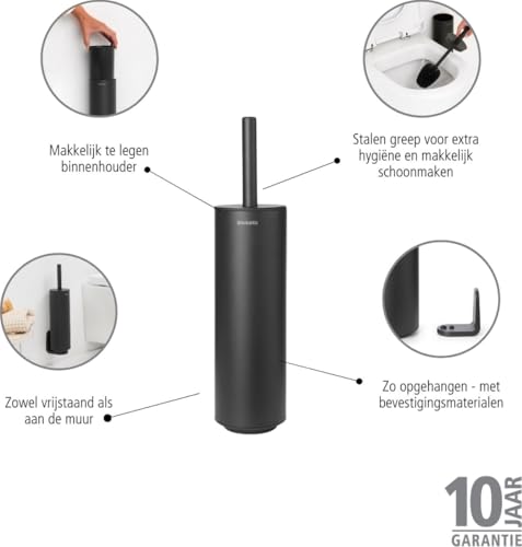 brabantia-mindset-toilet-brush-holder-mineral-infinite-gray-wall-mountable-remov image 8