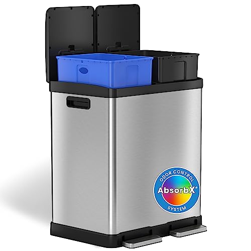 itouchless-softstep-16-gallon-step-trash-can-recycle-bin-with-odor-control-stain image 7