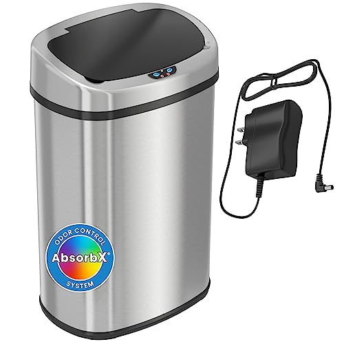 itouchless-sensorcan-13-gallon-touchless-kitchen-trash-can-stainless-steel-oval- image 7