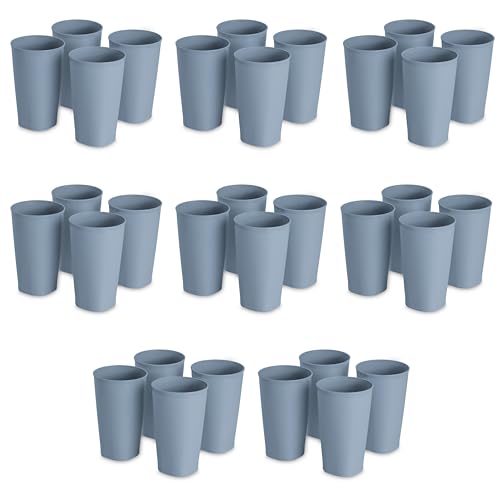 sterilite-20-oz-tumbler-cups-reusable-plastic-cups-for-water-or-juice-blue-8-pac image 6