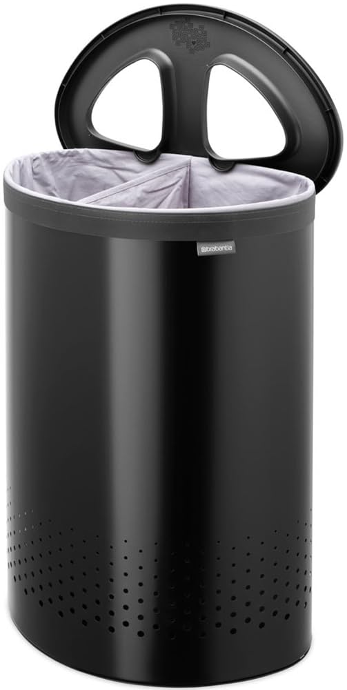 brabantia-selector-laundry-basket-with-lid-14-5-gal-2-compartment-washing-basket image 2