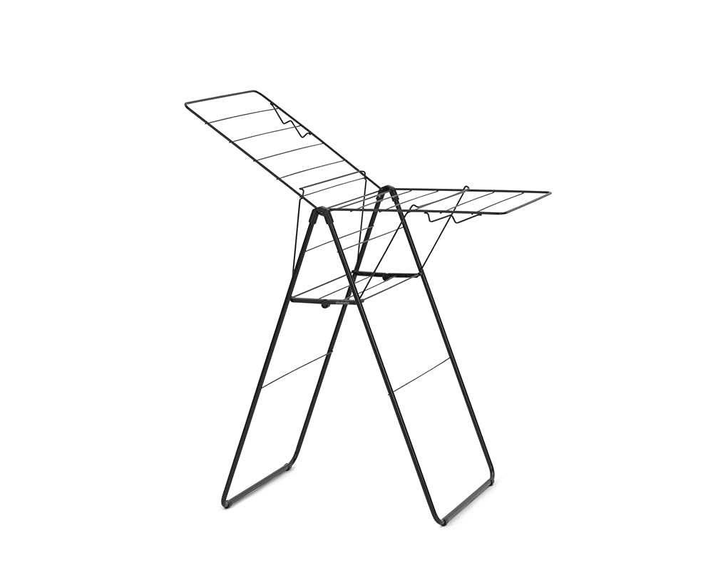 brabantia-hangon-compact-clothes-drying-rack-49ft-15m-matt-black-with-2-fold-out image 2