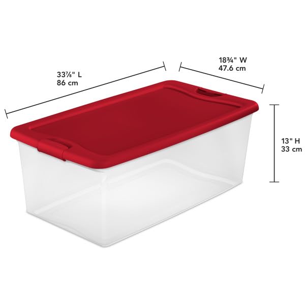 sterilite-106-quart-holiday-home-decor-stackable-organizer-storage-bin-clear-pla image 6