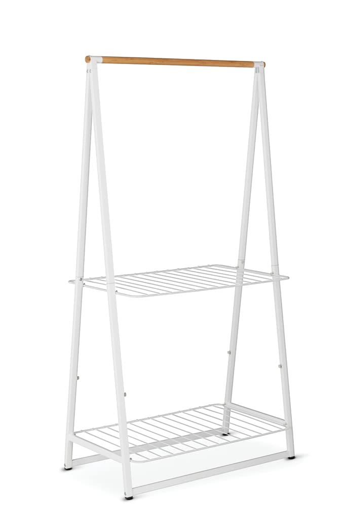brabantia-linn-clothes-rack-large-freestanding-drying-rack-with-shelves-white image 1