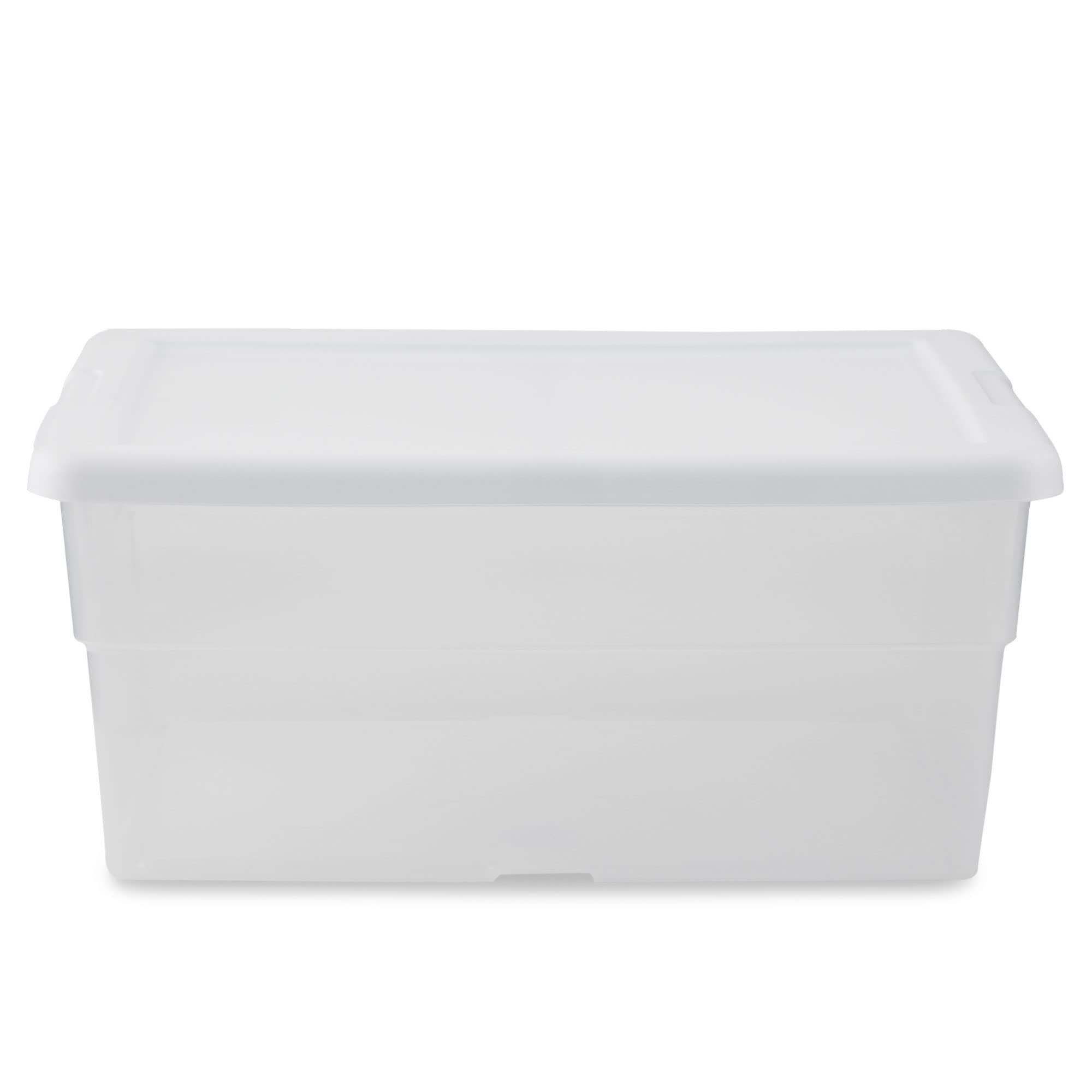 sterilite-16-quart-basic-clear-storage-box-with-white-lid image 2