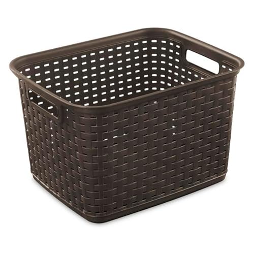 sterilite-tall-plastic-weave-storage-basket-6-pack-brown-for-countertops-and-she image 8