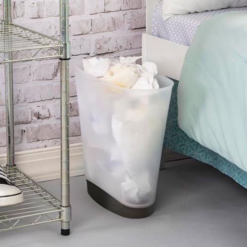 sterilite-2-4-gallon-slim-wastebasket-with-lid-clear-6-pack-space-saving-bathroo image 8