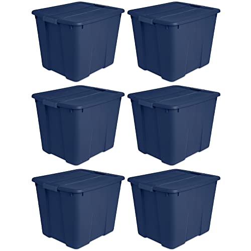 sterilite-20-gallon-stackable-plastic-storage-tote-with-latching-lid-marine-blue image 8
