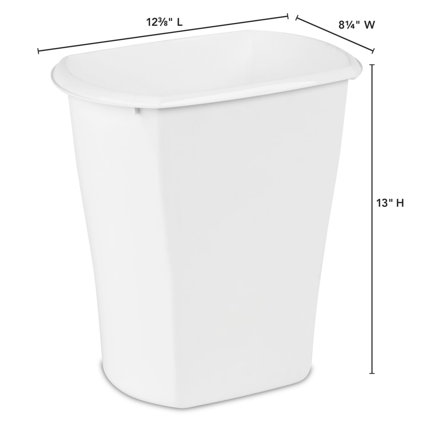 sterilite-3-gallon-rectangular-wastebasket-white-6-pack image 5