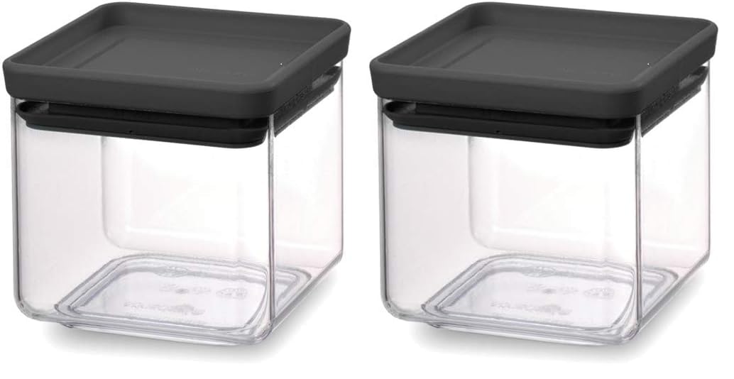 brabantia-tasty-4pc-stackable-food-canisters-set-dark-gray-2x-0-7qt-2x-1-7qt-bpa image 7