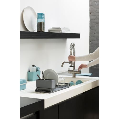 brabantia-large-dish-drying-rack-dark-gray-aluminum-with-easy-clean-drip-tray-re image 5