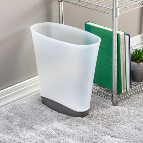 sterilite-2-4-gallon-slim-wastebasket-with-lid-clear-6-pack-space-saving-bathroo image 7