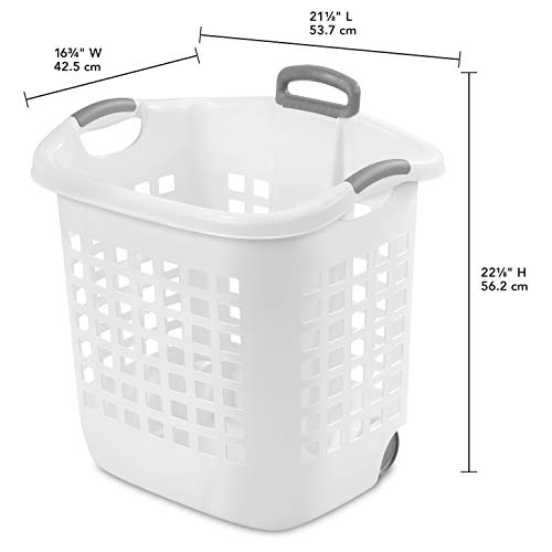 sterilite-1-75-bushel-ultra-wheeled-laundry-basket-white-4-pack image 4