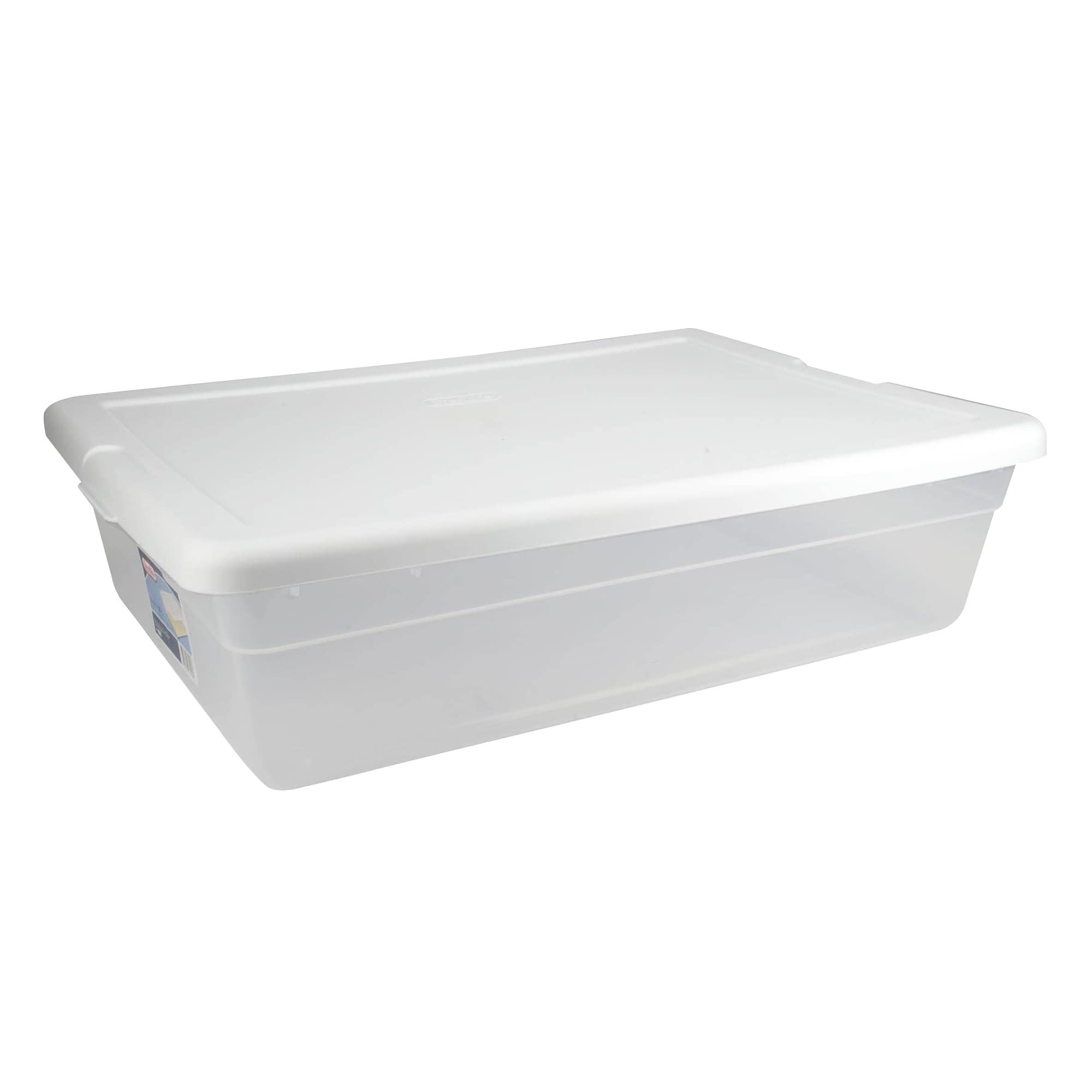 sterilite-28-quart-multipurpose-clear-plastic-stacking-storage-container-tote-wi image 1