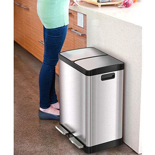 itouchless-softstep-16-gallon-step-trash-can-recycle-bin-with-odor-control-stain image 8