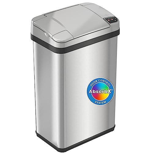 itouchless-4-gal-nursery-waste-bin-touchless-sensor-trash-can-steel-with-odor-fi image 7